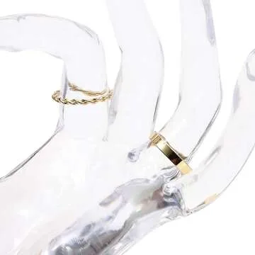 Juvale Clear Hand Shaped Transparent Ring Holder Stand for Jewelry Display, Ring Display, and Jewelry Holder - 6.3 Inches
