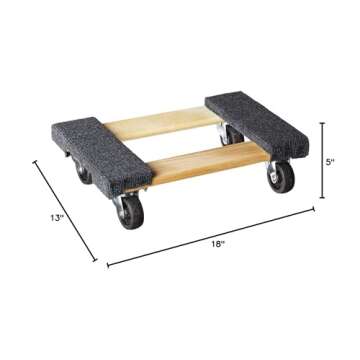 Haul Master Mover's Dolly 1000 lbs. Weight Capacity, 18" L x 12-1/4" W