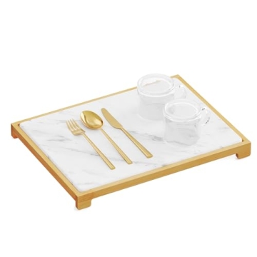 SpaceAid Stone Drying Mat for Kitchen Counter, Bamboo Rack Dish Pad, Fast Drying Stone Mat (15.8 x 1...