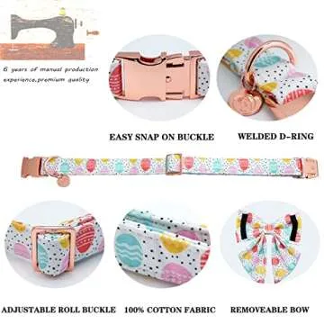 Buy DOGWONG Easter Collar with Bowtie for Dogs