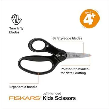 Fiskars Left-Handed Scissors for Kids 4-7 Ages