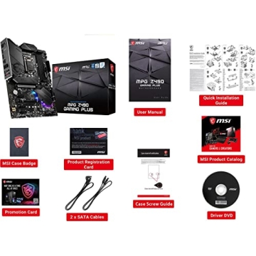 MSI MPG Z490 Gaming Plus ATX Motherboard for Gamers