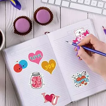 100PCS Valentine's Day Stickers, Non-Repeating Vinyl Waterproof Romantic Stickers for Laptops, Gifts, Water Bottles, Scooters, and Valentine's Day Wall, Window Decorations