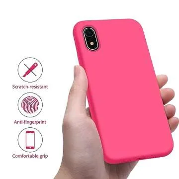 OTOFLY for iPhone XR Case, [Silky and Soft Touch Series] Premium Soft Silicone Rubber Full-Body Protective Bumper Case Compatible with Apple iPhone XR 6.1 inch (Hot Pink)