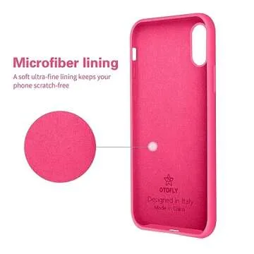 OTOFLY for iPhone XR Case, [Silky and Soft Touch Series] Premium Soft Silicone Rubber Full-Body Protective Bumper Case Compatible with Apple iPhone XR 6.1 inch (Hot Pink)