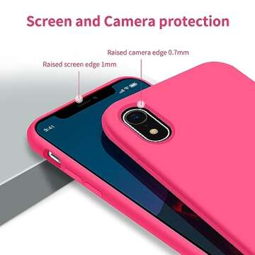 OTOFLY for iPhone XR Case, [Silky and Soft Touch Series] Premium Soft Silicone Rubber Full-Body Protective Bumper Case Compatible with Apple iPhone XR 6.1 inch (Hot Pink)