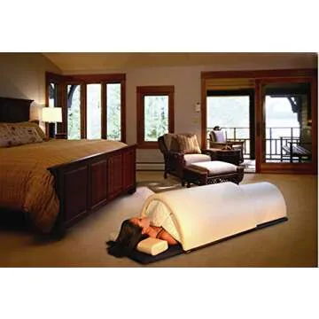 Golden Wave Meta Chamber Infrared Sauna Dome | Personal Portable FAR Home Spa Hot Carbon and Ceramic Dry Heat | 1340W/110V Power | One Person Tub Capsule with Pillow and Heater Pad