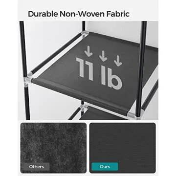 SONGMICS Portable Closet with 6 Shelves and Hanging Rail