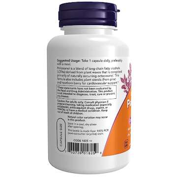 NOW Foods Policosanol 40mg with Pine Sterols & Hawthorn