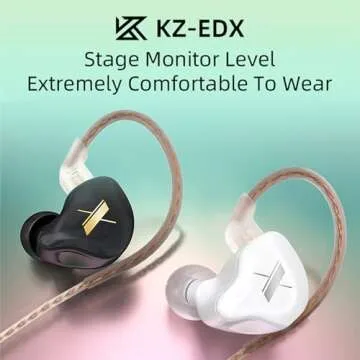 KZ EDX 1DD HIFI iem, KZ Headphones Wired in ear Monitor Earbuds, inears Earphones with Upgraded 10mm...
