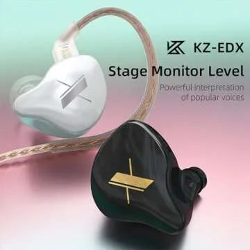 KZ EDX 1DD HIFI iem, KZ Headphones Wired in ear Monitor Earbuds, inears Earphones with Upgraded 10mm Dynamic Driver, Removable Tangle-Free Cable for Gaming Music Video Church (without mic, clear grey)