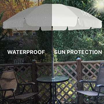 AMMSUN 6.5 ft Patio Umbrella with UPF50+ Sun Protection
