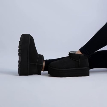 CUSHIONAIRE Hippy Women’s Cozy Platform Ankle Boots