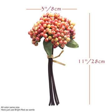 JD ARTIFICIAL PLANTS 2 Bundles of 11" Artificial Berry Stems Floral Sprays Berry Fruit Picks for Hom...