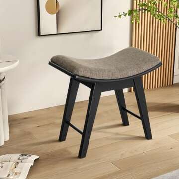 Elegant Iwell Rubberwood Vanity Stool for Every Space