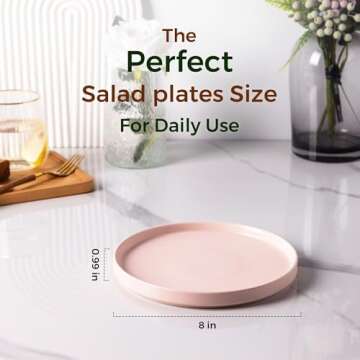 GBHOME Ceramic Plates Set of 6,10.25 Inch Matte Glaze Dinner Plates,Modern Dinnerware Dishes Set for...