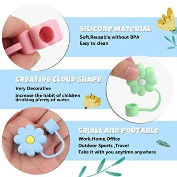 Adorable MONKLE 8Pcs Straw Covers for Stanley Cups