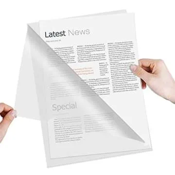 JIKIOU 30 Pack Clear Document Folder Copy Safe Project Pocket L-Type Clear Plastic Folder A4/ Letter Size in Transparent Color(Upgraded Size)