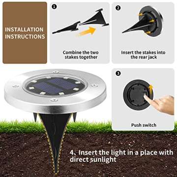 SOLPEX Solar Lights Outdoor Waterproof, 12 Pack Solar Ground Lights, Solar Garden Lights Landscape Lighting for Pathway Driveway Patio Backyard Walkway (Cool White)