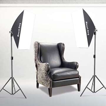 MOUNTDOG Softbox Lighting Kit 1600W Photography Professional Continuous Studio Lights Equipment with E27 5500K Bulbs and 2 Reflectors for Fashion Portrait Product Photography