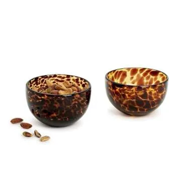Elegant Tortoise Print Tidbit Bowls Set for Entertaining