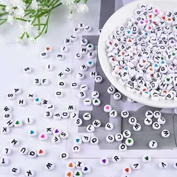 FEPITO 1800pcs DIY Alphabet & Number Beads Set for Crafts