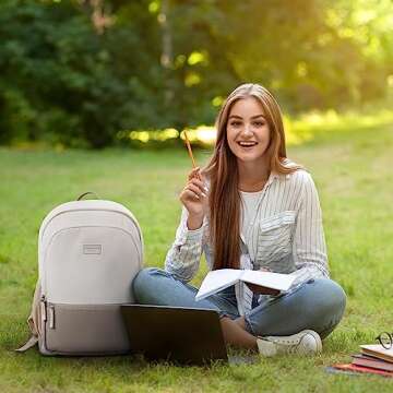 mommore School Backpack 3 Large Compartments Work Bookbag Water Resistant Lightweight Backpacks Casu...