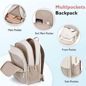 mommore School Backpack 3 Compartment Lightweight Water Resistance