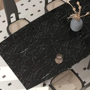 VEELIKE Black Marble Contact Paper for Stylish Home Decor