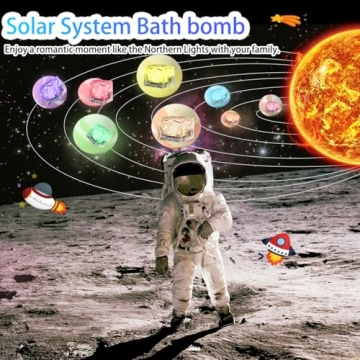 3.88OZ Bath Bombs for Kids Boys Girls Women with Toys Inside Surprise, 8 Light up Bath Bomb of Solar System Set, Organic Essential Oil spa Gift Set for Party, Christmas, Birthday (8 Pieces Light)