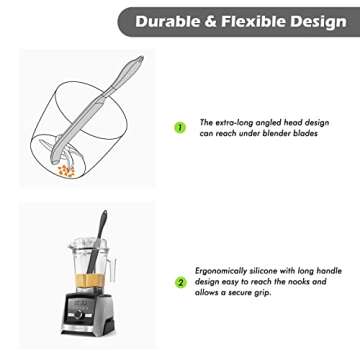 Silicone Blender Spatula, Slim Blade Scraper Accessory Designed for Vitamix Blender Blades1