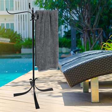 Sinyzope Metal Heavy Duty Towel Rack for Pool & Spa