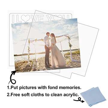 Light up Picture Frame, I Love You 4x6 Inches Acrylic Photo Frame with Night Light Desktop Decor Best Gifts for Lover Couple Wife Girl Friends Valentine's Day Anniversary Birthday Wedding Present