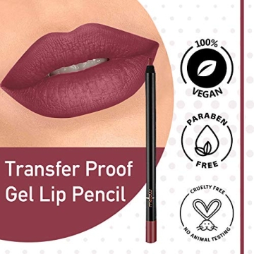 Mellow Cosmetics Gel Lip Pencil - Long-Lasting Matte Vegan Liner