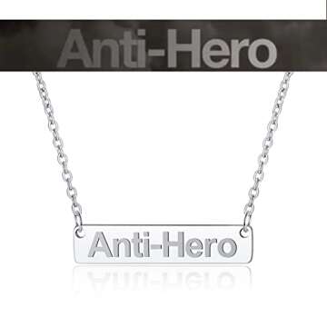 Holy rose Reputation Necklace Fearless Necklace Speak Now Necklace Music Lover Gift Singer Gifts Singer Song Inspired Fans Gift (anti hero), white, 16