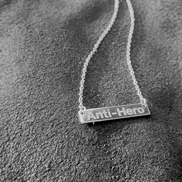 Holy rose Reputation Necklace Fearless Necklace Speak Now Necklace Music Lover Gift Singer Gifts Singer Song Inspired Fans Gift (anti hero), white, 16