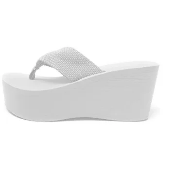 Wild Diva Women's High Platform Wedge Flip Flop Sandals