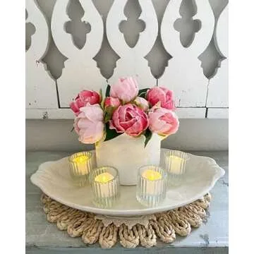 Serene Spaces Living Set of 4 Clear Ribbed Glass Votive Holders, Perfect for Weddings and Home Décor, Measures 2.25" Tall and 2" Diameter