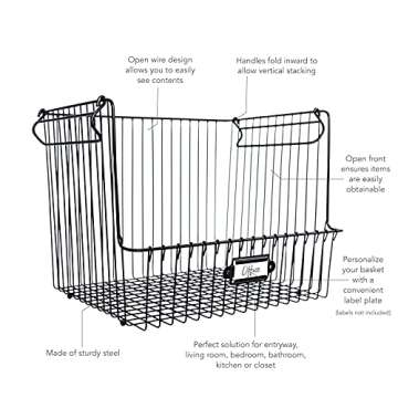 Spectrum Diversified Vintage Living™ Large Stacking Basket for Home Storage and Organization
