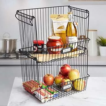 Spectrum Diversified Vintage Living™ Large Stacking Basket for Home Storage and Organization