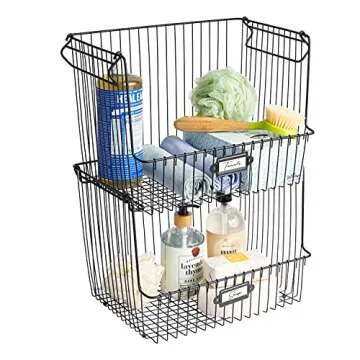 Spectrum Diversified Vintage Living™ Large Stacking Basket for Home Storage and Organization