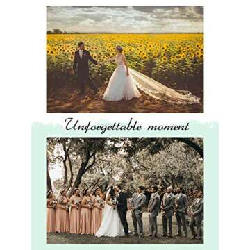 Unsutuo 1 Tier Lace Wedding Veil Chapel Length White Bridal Veil Wedding Mantilla Veil with Lace Edge for Bride (White)