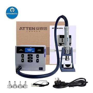 ATTEN ST-862D Lead-free Hot Air Gun Soldering Station, 1000W 110V Hot Air Rework Station with Intell...