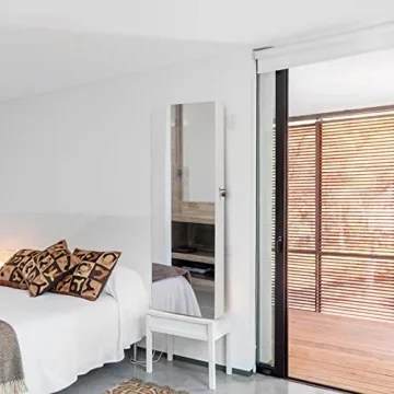 Stylish Bonnlo 48" Jewelry Armoire & Full Length Mirror