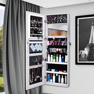 Stylish Bonnlo 48" Jewelry Armoire & Full Length Mirror