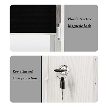 Stylish Bonnlo 48" Jewelry Armoire & Full Length Mirror