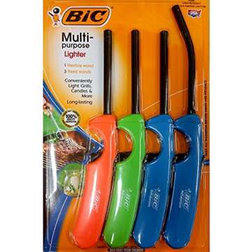 BIC Multi-Purpose Classic Edition Lighter & Flex Wand Lighter, Ideal Fireplace and Candle Lighters, ...