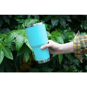 DYNAMIC SE 30oz Mint Tumbler Double Wall Stainless Steel Vacuum Insulated Travel Mug with Splash-Proof Lid Metal Straw and Brush
