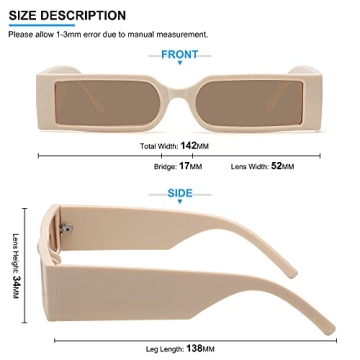 Retro 90s Rectangle Sunglasses for Trendy Chic Styles