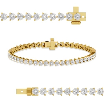 Beyond Brilliance Miracle Plated 1.00 Carat Diamond Tennis Bracelet - Yellow Gold-plated Silver | Lu...